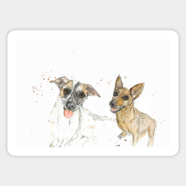 Pearl and Gerty painted in alcohol inks Sticker by atep